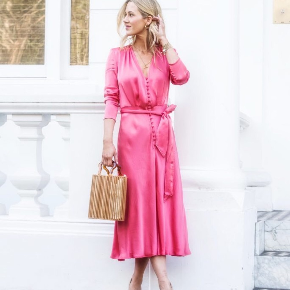 Ghost London Meryl Dress in Hot Pink